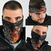 Personalised Aotearoa Darts Neck Gaiter Maori Koru Flaming Dartboard LT14 - Polynesian Pride