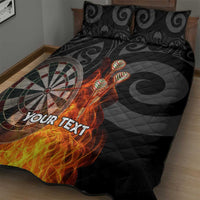 Personalised Aotearoa Darts Quilt Bed Set Maori Koru Flaming Dartboard LT14 - Polynesian Pride