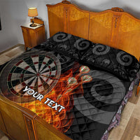 Personalised Aotearoa Darts Quilt Bed Set Maori Koru Flaming Dartboard LT14 - Polynesian Pride