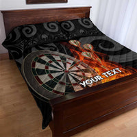 Personalised Aotearoa Darts Quilt Bed Set Maori Koru Flaming Dartboard LT14 - Polynesian Pride