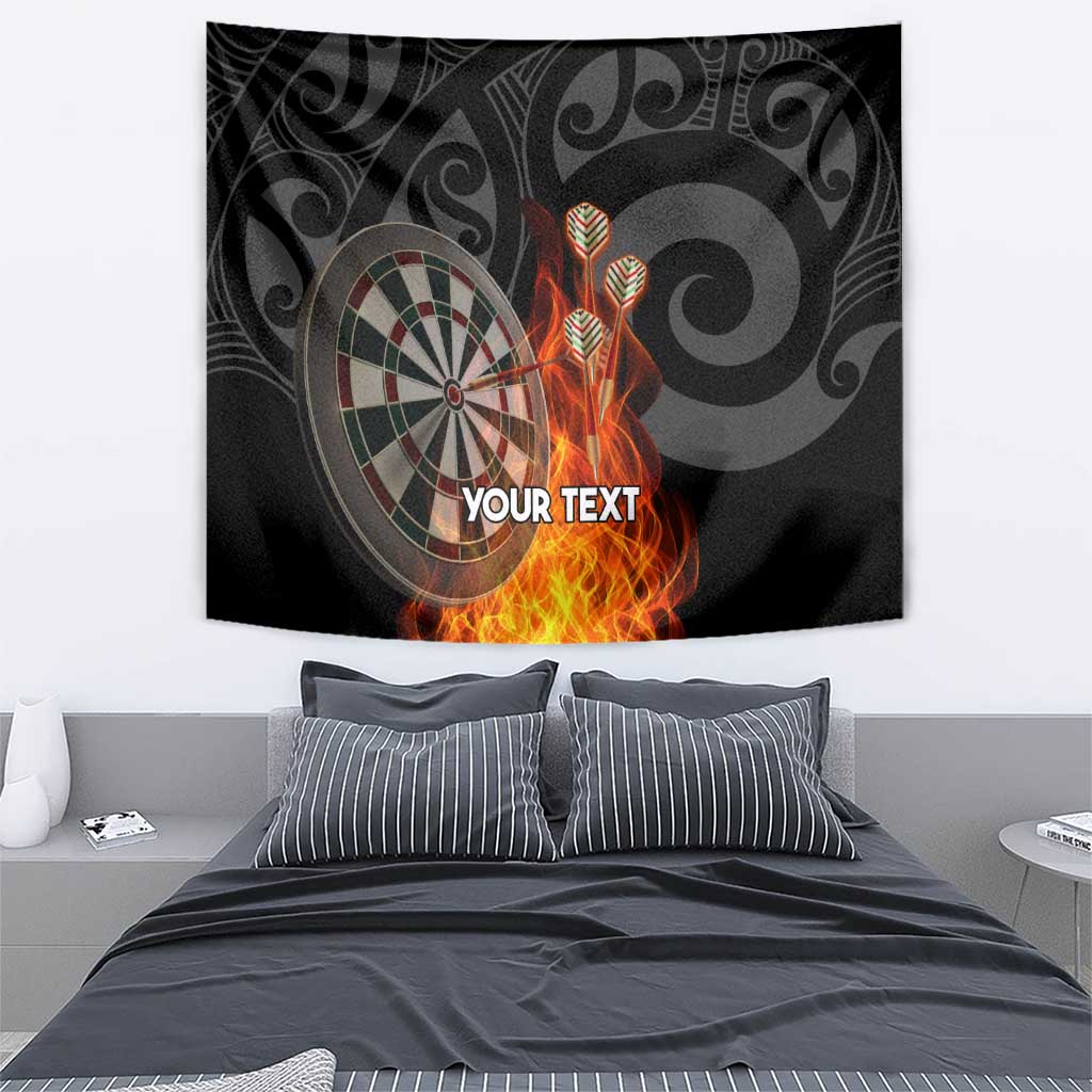 Personalised Aotearoa Darts Tapestry Maori Koru Flaming Dartboard LT14 - Polynesian Pride