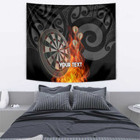 Personalised Aotearoa Darts Tapestry Maori Koru Flaming Dartboard LT14 - Polynesian Pride