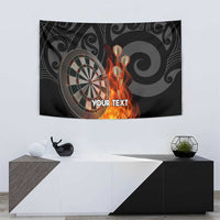 Personalised Aotearoa Darts Tapestry Maori Koru Flaming Dartboard LT14 - Polynesian Pride