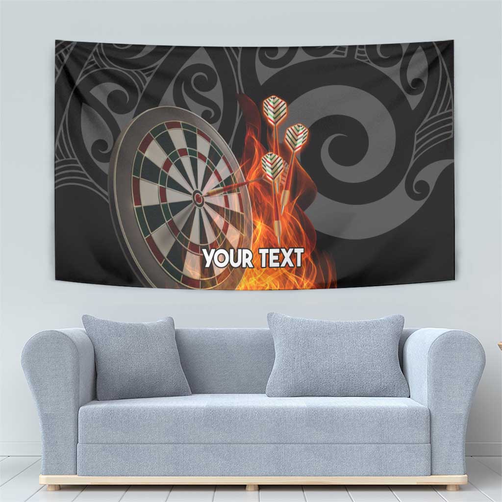 Personalised Aotearoa Darts Tapestry Maori Koru Flaming Dartboard LT14 - Polynesian Pride