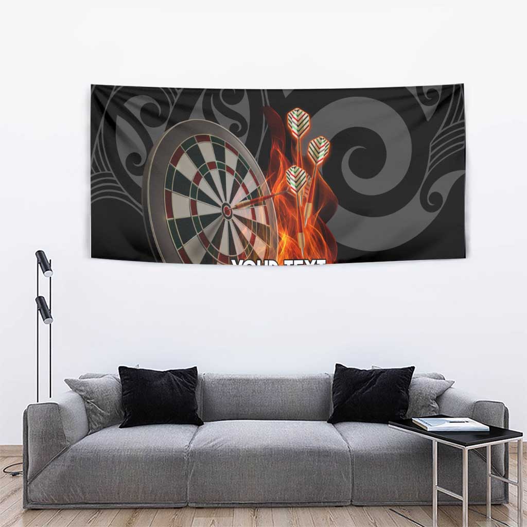 Personalised Aotearoa Darts Tapestry Maori Koru Flaming Dartboard LT14 - Polynesian Pride