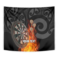 Personalised Aotearoa Darts Tapestry Maori Koru Flaming Dartboard LT14 - Polynesian Pride