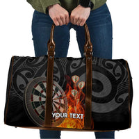 Personalised Aotearoa Darts Travel Bag Maori Koru Flaming Dartboard LT14 Black - Polynesian Pride