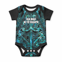 Maori Language Week Personalised Baby Onesie Kia Mau Ki To Ukaipo Paua Shell Color LT14 Turquoise - Polynesian Pride