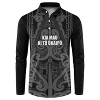 Maori Language Week Personalised Button Sweatshirt Kia Mau Ki To Ukaipo Grey Color LT14 Grey - Polynesian Pride