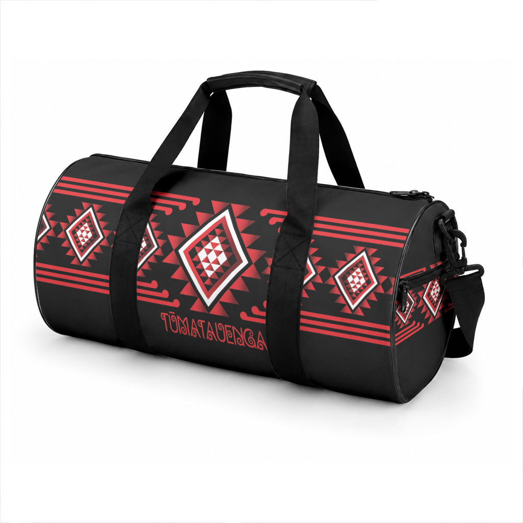 Aotearoa Atua Tumatauenga Duffle Bag Maori God Of War Taniko Motifs LT14 - Polynesian Pride