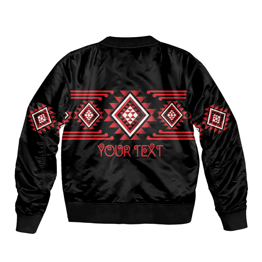 Aotearoa Atua Tumatauenga Personalised Sleeve Zip Bomber Jacket Maori God Of War Taniko Motifs LT14 - Polynesian Pride