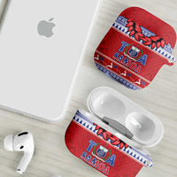 Toa Samoa Rugby Christmas AirPods Case Ula Fala Samoan Pattern Red LT14 - Polynesian Pride