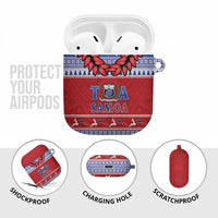 Toa Samoa Rugby Christmas AirPods Case Ula Fala Samoan Pattern Red LT14 - Polynesian Pride