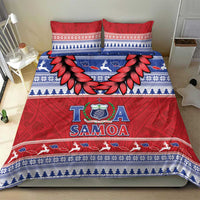 Toa Samoa Rugby Christmas Bedding Set Ula Fala Samoan Pattern Red LT14 - Polynesian Pride