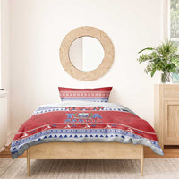 Toa Samoa Rugby Christmas Bedding Set Ula Fala Samoan Pattern Red LT14 - Polynesian Pride
