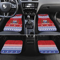Personalised Toa Samoa Rugby Christmas Car Mats Ula Fala Samoan Pattern Red LT14 Set 4pcs Red - Polynesian Pride