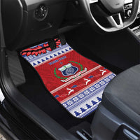 Personalised Toa Samoa Rugby Christmas Car Mats Ula Fala Samoan Pattern Red LT14 - Polynesian Pride