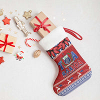 Toa Samoa Rugby Christmas Stocking Ula Fala Samoan Pattern Red LT14 - Polynesian Pride