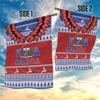 Toa Samoa Rugby Christmas Garden Flag Ula Fala Samoan Pattern Red LT14 - Polynesian Pride