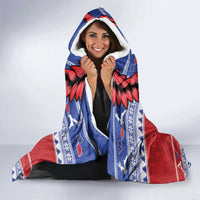 Toa Samoa Rugby Christmas Hooded Blanket Ula Fala Samoan Pattern Red LT14 - Polynesian Pride
