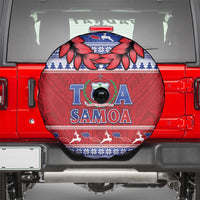 Toa Samoa Rugby Christmas Spare Tire Cover Ula Fala Samoan Pattern Red LT14 - Polynesian Pride