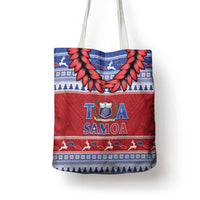Toa Samoa Rugby Christmas Tote Bag Ula Fala Samoan Pattern Red LT14 - Polynesian Pride