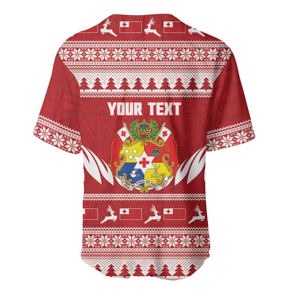 Personalised Tonga Rugby Christmas Baseball Jersey Mate Maa Tonga Ngatu Pattern LT14 - Polynesian Pride