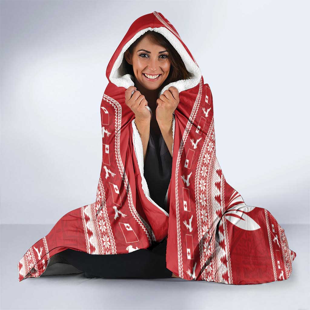 Tonga Rugby Christmas Hooded Blanket Mate Maa Tonga Ngatu Pattern LT14 - Polynesian Pride