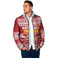 Personalised Tonga Rugby Christmas Padded Jacket Mate Maa Tonga Ngatu Pattern LT14 - Polynesian Pride