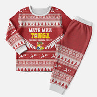 Personalised Tonga Rugby Christmas Pajama Set Mate Maa Tonga Ngatu Pattern LT14 Men Red - Polynesian Pride
