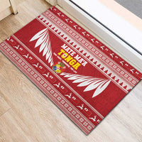 Tonga Rugby Christmas Rubber Doormat Mate Maa Tonga Ngatu Pattern LT14 - Polynesian Pride