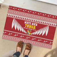 Tonga Rugby Christmas Rubber Doormat Mate Maa Tonga Ngatu Pattern LT14 - Polynesian Pride