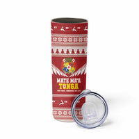 Personalised Tonga Rugby Christmas Skinny Tumbler Mate Maa Tonga Ngatu Pattern LT14 - Polynesian Pride