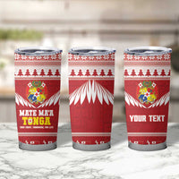 Personalised Tonga Rugby Christmas Tumbler Cup Mate Maa Tonga Ngatu Pattern LT14 - Polynesian Pride