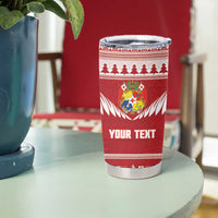 Personalised Tonga Rugby Christmas Tumbler Cup Mate Maa Tonga Ngatu Pattern LT14 - Polynesian Pride