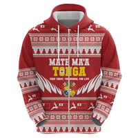 Personalised Tonga Rugby Christmas Zip Hoodie Mate Maa Tonga Ngatu Pattern LT14 - Polynesian Pride