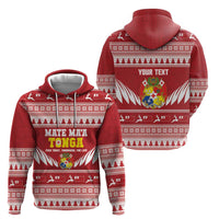 Personalised Tonga Rugby Christmas Zip Hoodie Mate Maa Tonga Ngatu Pattern LT14 - Polynesian Pride