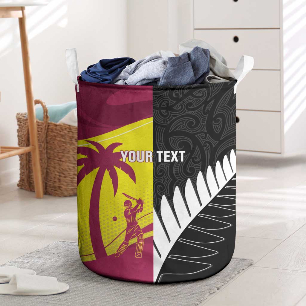 New Zealand and West Indies Cricket Custom Laundry Basket Black Cap Windies Together LT14 Black - Polynesian Pride