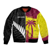 New Zealand and West Indies Cricket Custom Bomber Jacket Black Cap Windies Together LT14 Unisex Black - Polynesian Pride