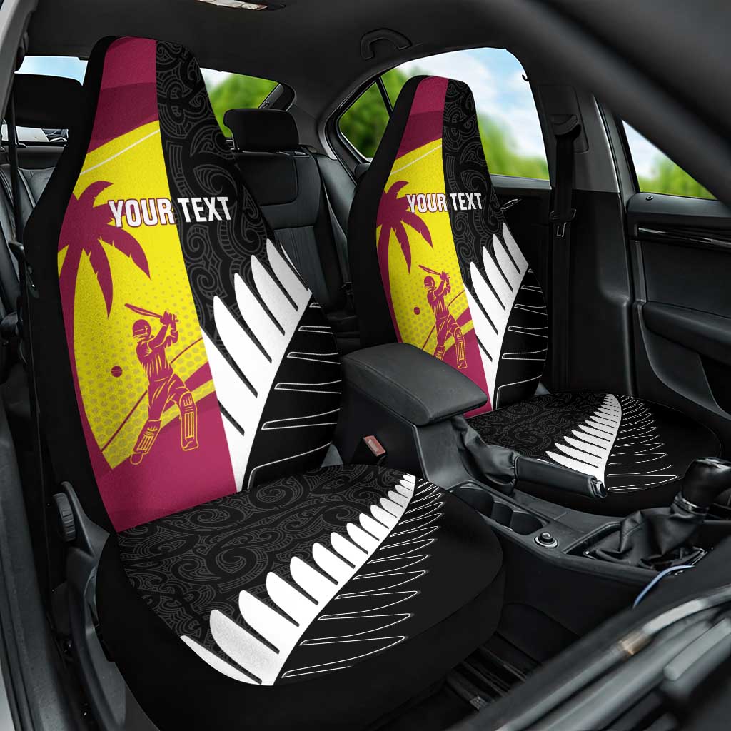 New Zealand and West Indies Cricket Custom Car Seat Cover Black Cap Windies Together LT14 One Size Black - Polynesian Pride