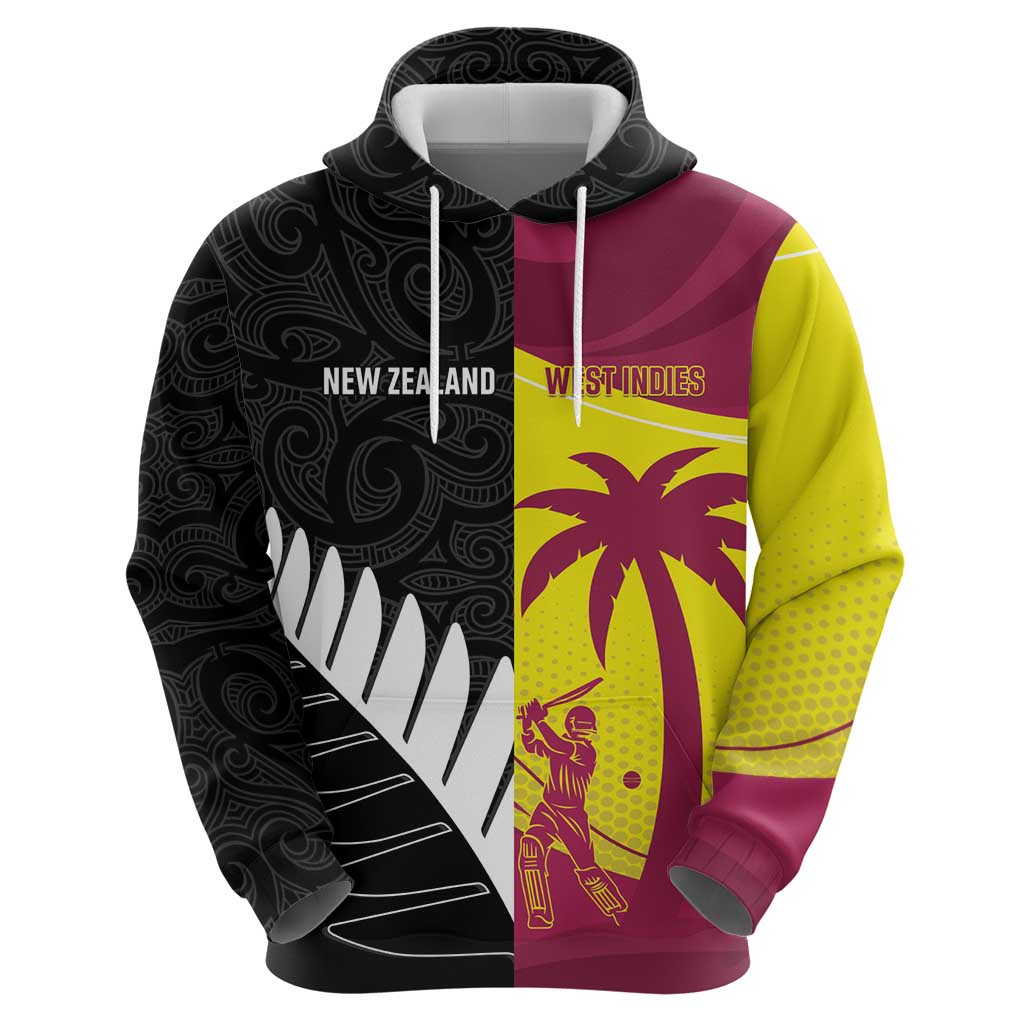 New Zealand and West Indies Cricket Custom Hoodie Black Cap Windies Together LT14 - Polynesian Pride