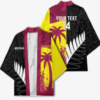 New Zealand and West Indies Cricket Custom Kimono Black Cap Windies Together LT14 - Polynesian Pride
