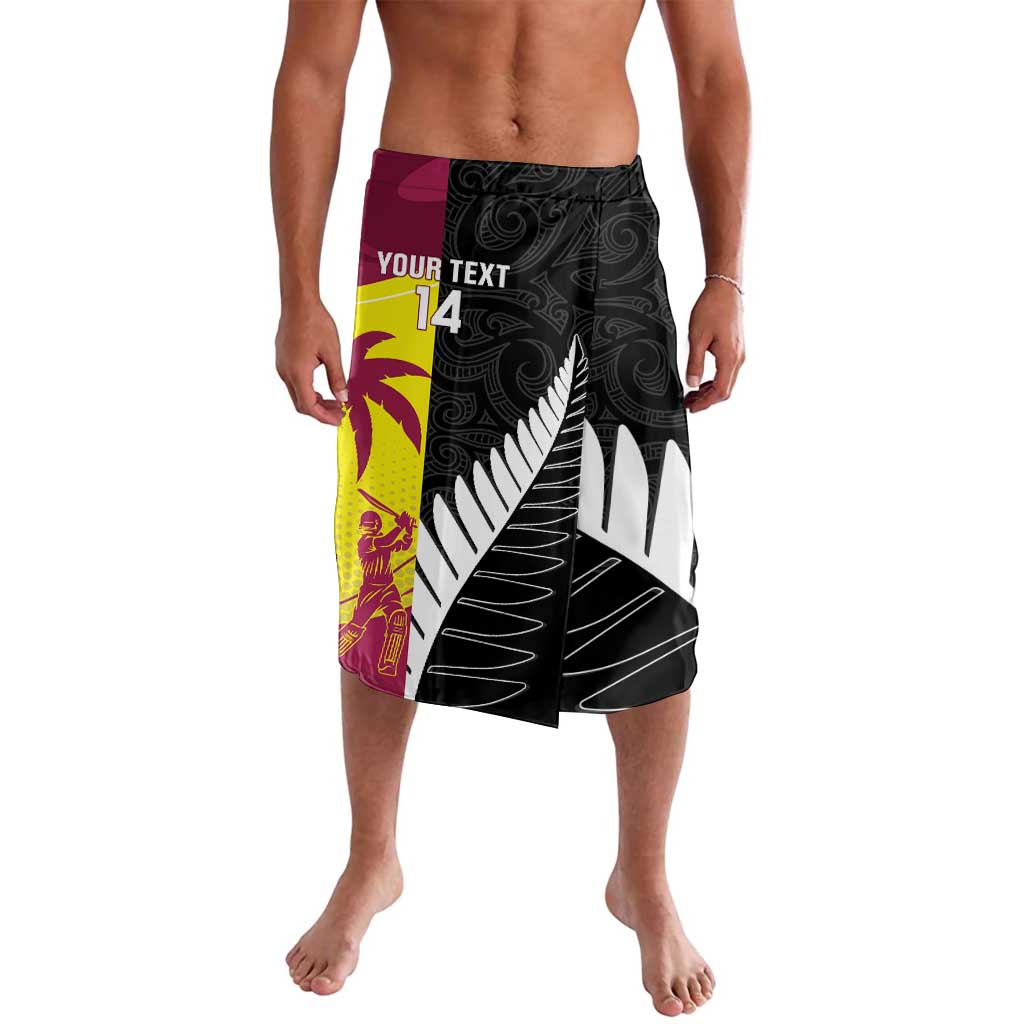 New Zealand and West Indies Cricket Custom Lavalava Black Cap Windies Together LT14 Black - Polynesian Pride