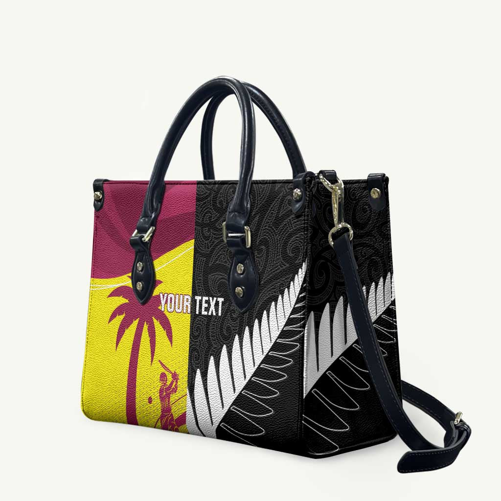 New Zealand and West Indies Cricket Custom Leather Bag Black Cap Windies Together LT14 Black - Polynesian Pride