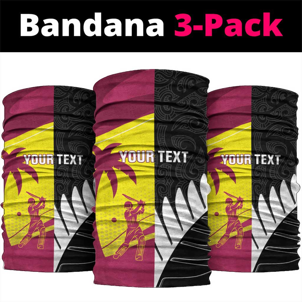 New Zealand and West Indies Cricket Custom Neck Gaiter Black Cap Windies Together LT14 package One Size: 25*50cm Black - Polynesian Pride