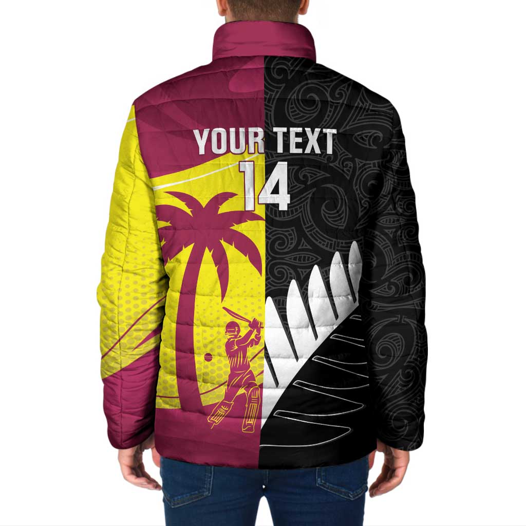 New Zealand and West Indies Cricket Custom Padded Jacket Black Cap Windies Together LT14 - Polynesian Pride