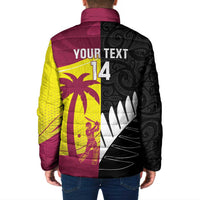 New Zealand and West Indies Cricket Custom Padded Jacket Black Cap Windies Together LT14 - Polynesian Pride