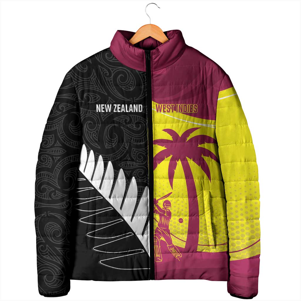 New Zealand and West Indies Cricket Custom Padded Jacket Black Cap Windies Together LT14 - Polynesian Pride