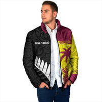 New Zealand and West Indies Cricket Custom Padded Jacket Black Cap Windies Together LT14 - Polynesian Pride