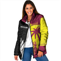 New Zealand and West Indies Cricket Custom Padded Jacket Black Cap Windies Together LT14 Women Black - Polynesian Pride